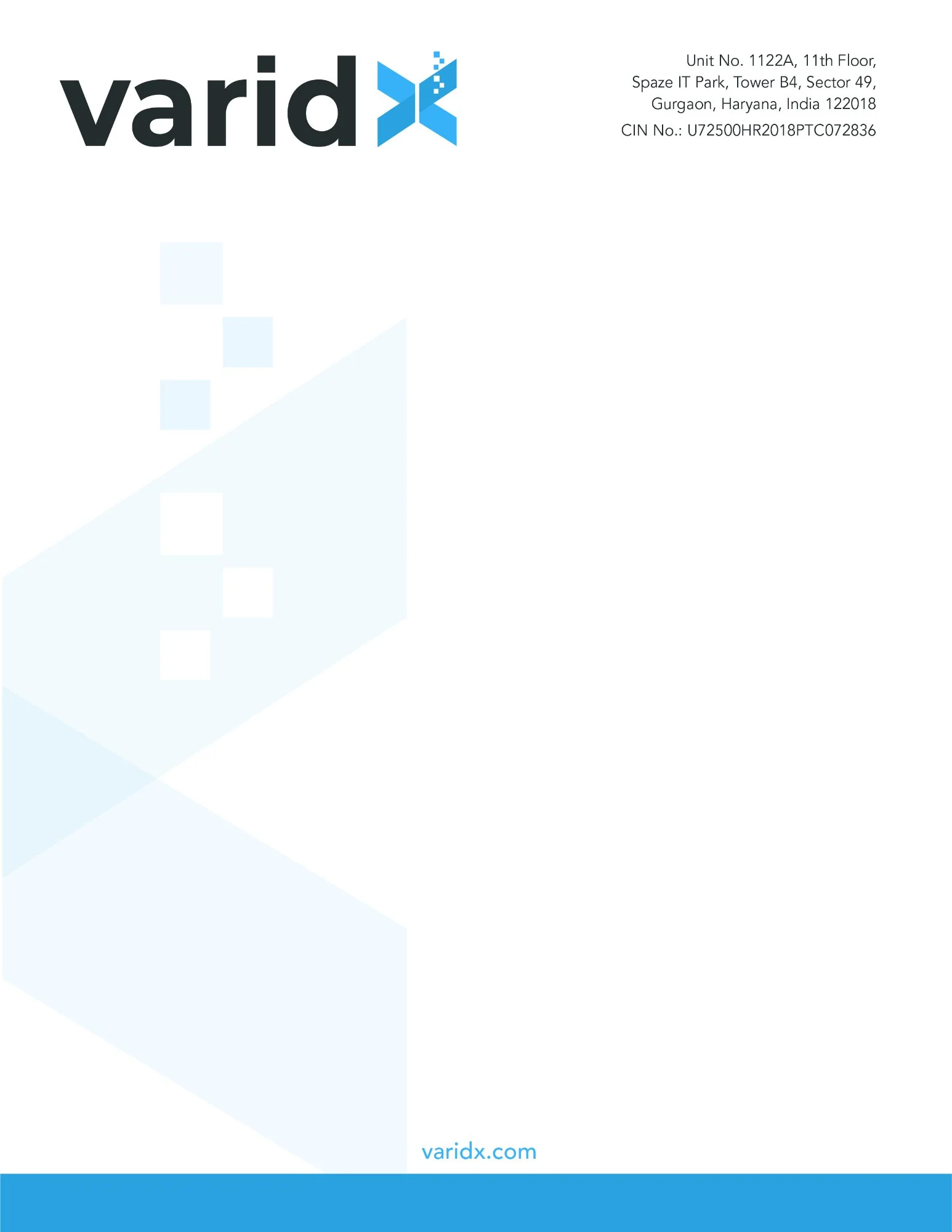Varidx Letterhead — full A4